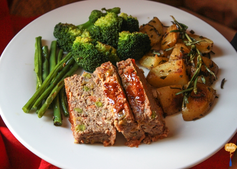 photo of Barbeque Lamb Meatloaf with vegetables